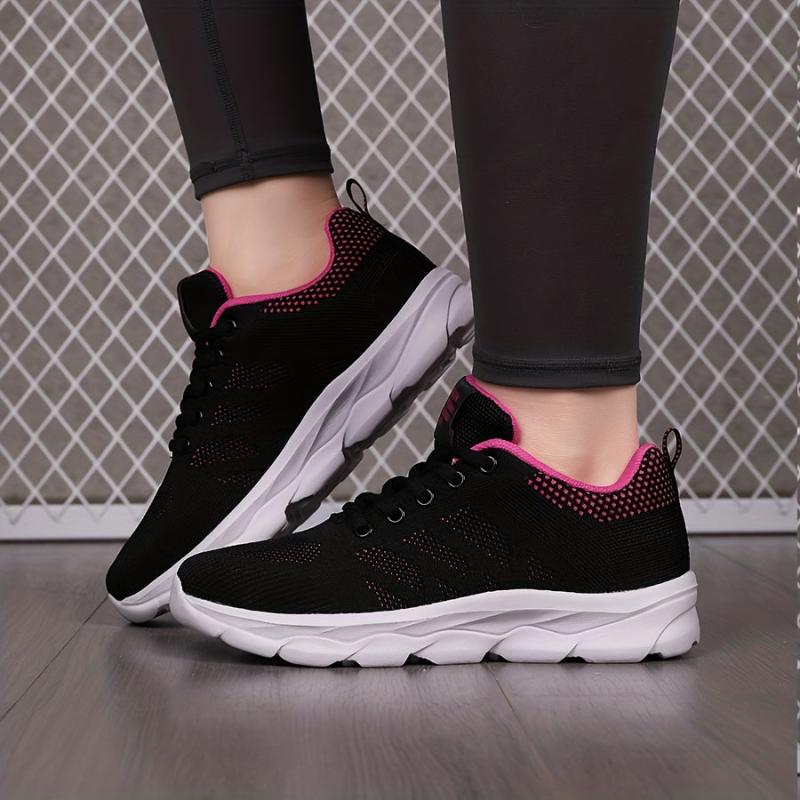 Soft Thick Sole Mesh Breathable Woven Shoes Non Slip Running Shoes