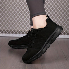 Soft Thick Sole Mesh Breathable Woven Shoes Non Slip Running Shoes