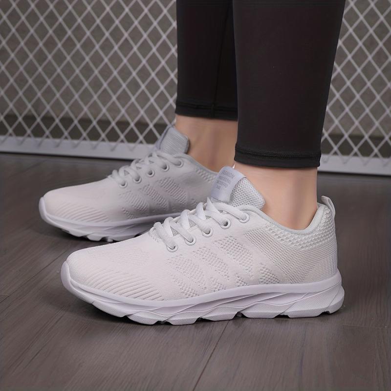Soft Thick Sole Mesh Breathable Woven Shoes Non Slip Running Shoes