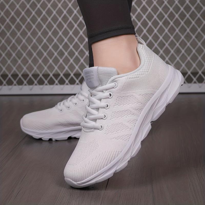 Soft Thick Sole Mesh Breathable Woven Shoes Non Slip Running Shoes