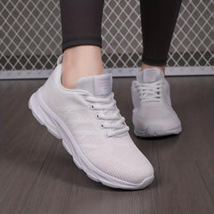 Soft Thick Sole Mesh Breathable Woven Shoes Non Slip Running Shoes
