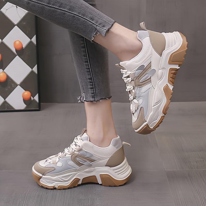 Chunky Sneakers Breathable Thick Sole Running Sneakers Women's Casual Shoes