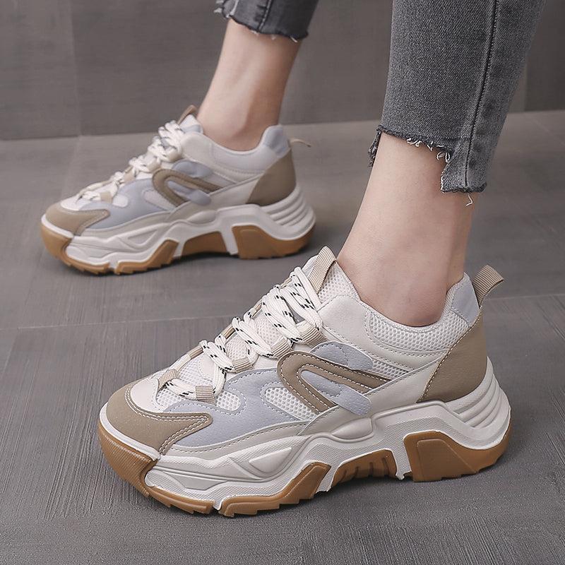 Chunky Sneakers Breathable Thick Sole Running Sneakers Women's Casual Shoes