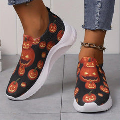 Halloween Pumpkin Pattern Breathable Running Shoes