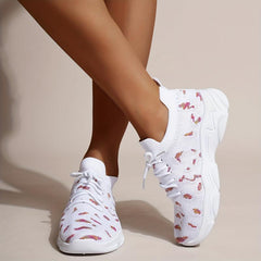 Soft Thick Sole Shock Absorption Woven Shoes Lightweight Mesh Sneakers
