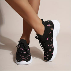 Soft Thick Sole Shock Absorption Woven Shoes Lightweight Mesh Sneakers