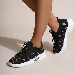 Soft Thick Sole Shock Absorption Woven Shoes Lightweight Mesh Sneakers