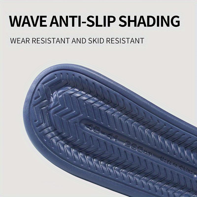 Men's Non Slip Slides Open Toe Slippers for Indoor Outdoor Beach Shower