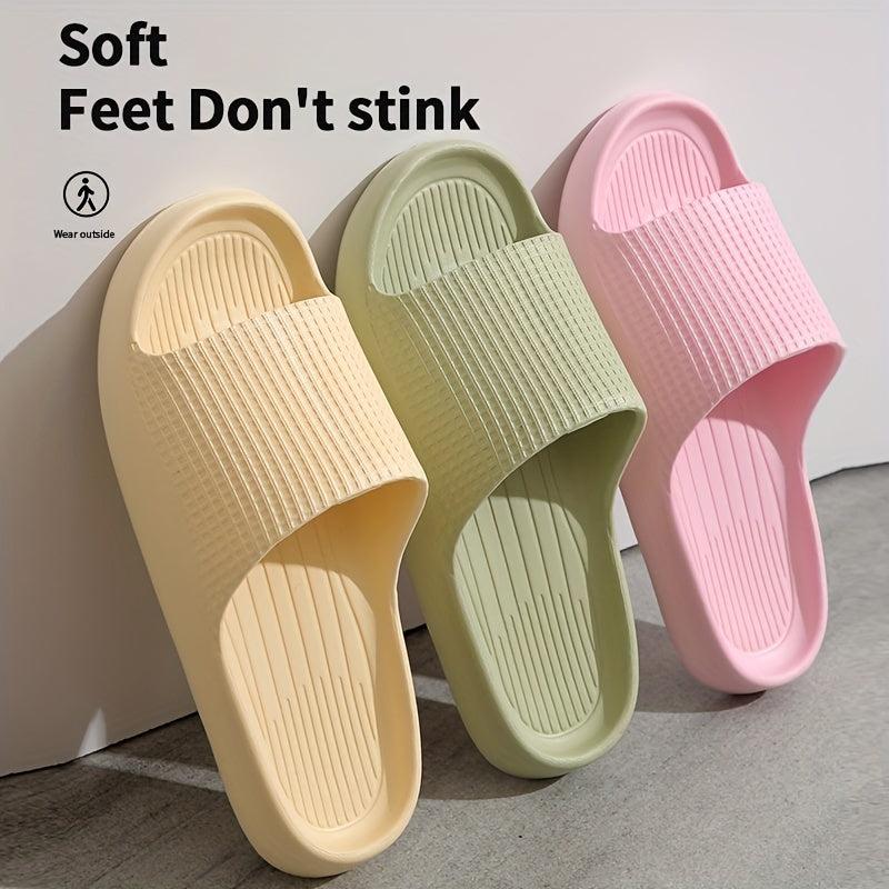 Men's Non Slip Slides Open Toe Slippers for Indoor Outdoor Beach Shower