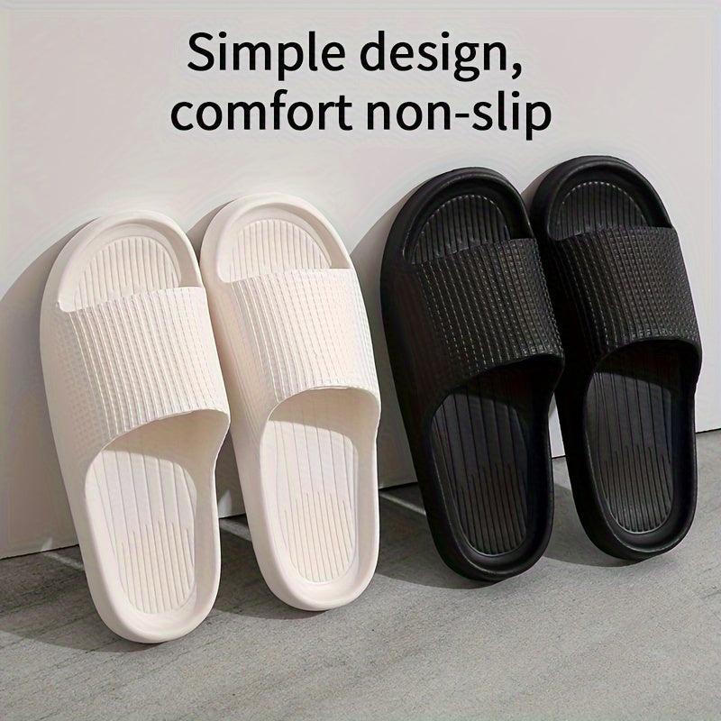 Men's Non Slip Slides Open Toe Slippers for Indoor Outdoor Beach Shower