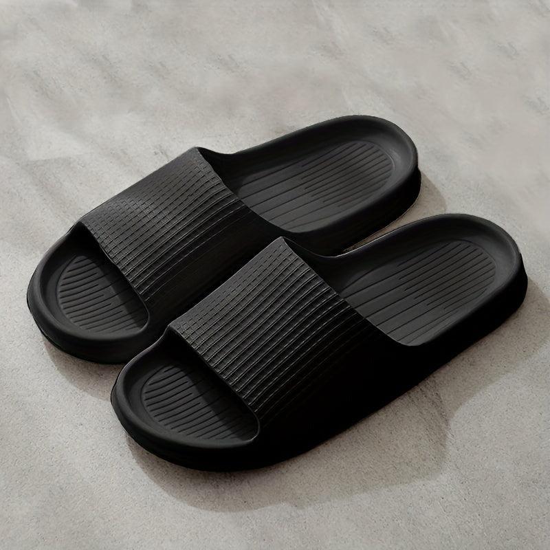 Men's Non Slip Slides Open Toe Slippers for Indoor Outdoor Beach Shower