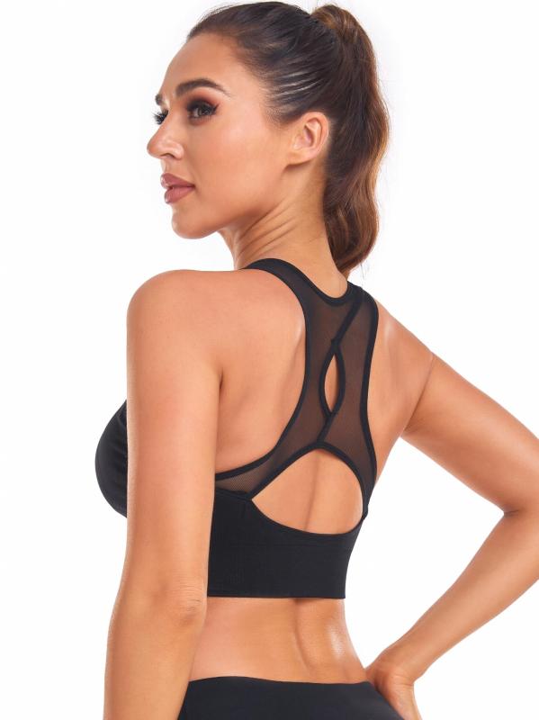 Mesh Breathable Sports Bra High Impact Sexy Tank Top
