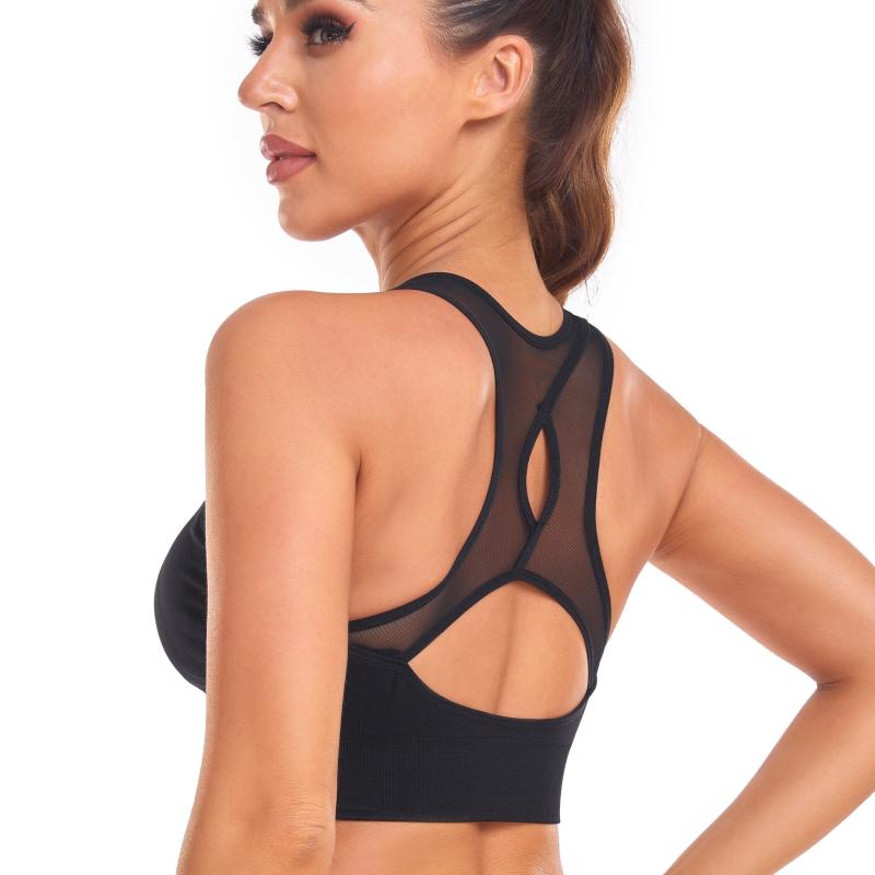 Mesh Breathable Sports Bra High Impact Sexy Tank Top