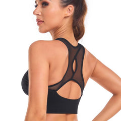 Mesh Breathable Sports Bra High Impact Sexy Tank Top