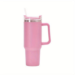 40oz Insulated Steel Cup w/ Straw & Handle for Outdoor Activities