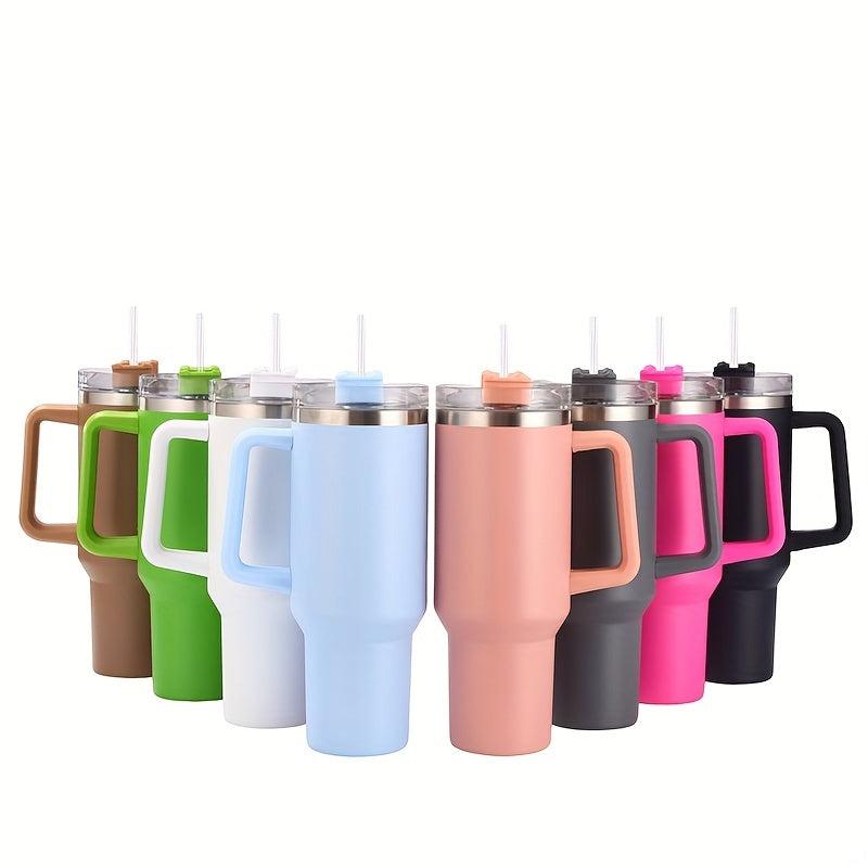 40oz Insulated Steel Cup w/ Straw & Handle for Outdoor Activities