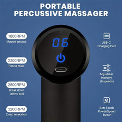 Deep Tissue Massage Gun Handheld Percussion Massager for Body Back Pain