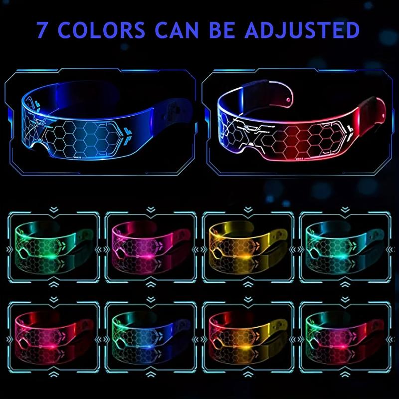 Light Up Glasses LCD Luminous Glasses Party Sci Fi Glowing Glasses