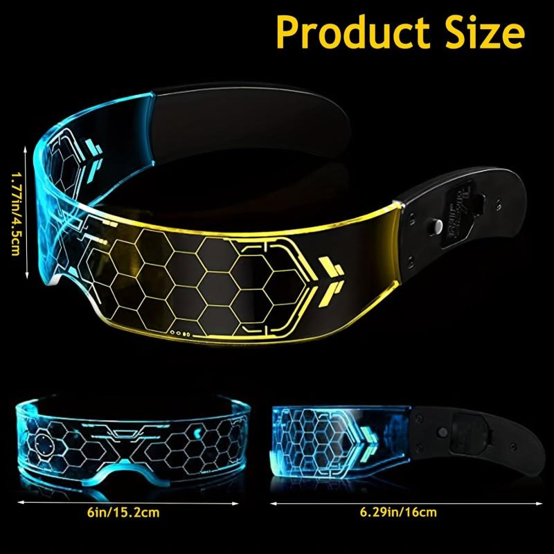 Light Up Glasses LCD Luminous Glasses Party Sci Fi Glowing Glasses