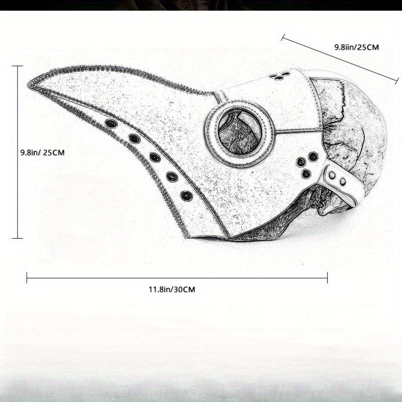 Halloween Cosplay Mask PU Leather Bird Beak Mask Party Prop
