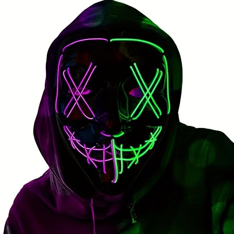 Men's Colorful LED Light Scary Masks for Halloween
