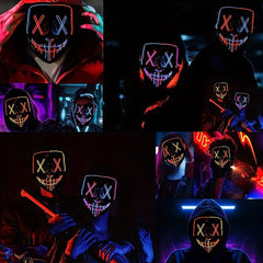 Men's Colorful LED Light Scary Masks for Halloween