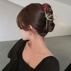 Metal Rose Flower Grab Clip Headwear Hair Accessories