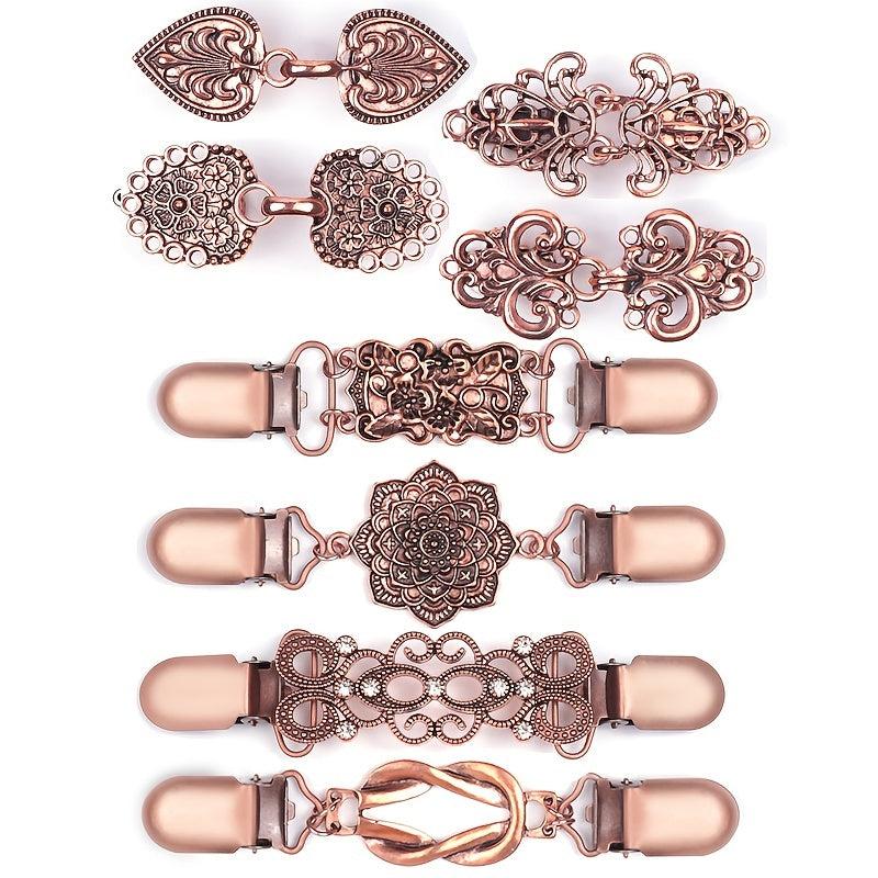 Vintage Shawl Sweater Clips Women Girl Collar Clips Formal Dress Shirt Brooch