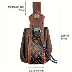 2pcs Medieval Belt & PU Leather Bag Halloween Accessories Stage Costume Props