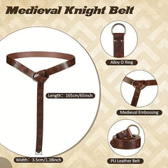 2pcs Medieval Belt & PU Leather Bag Halloween Accessories Stage Costume Props
