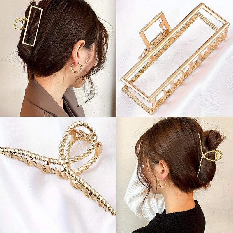 3pcs Geometric Hair Claw Set Anti-slip Hair Crab Clip