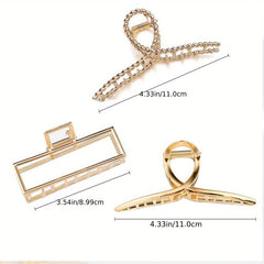 3pcs Geometric Hair Claw Set Anti-slip Hair Crab Clip