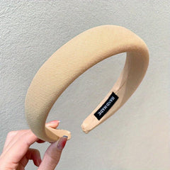Solid Wide Headband Vintage Elastic Hair Band