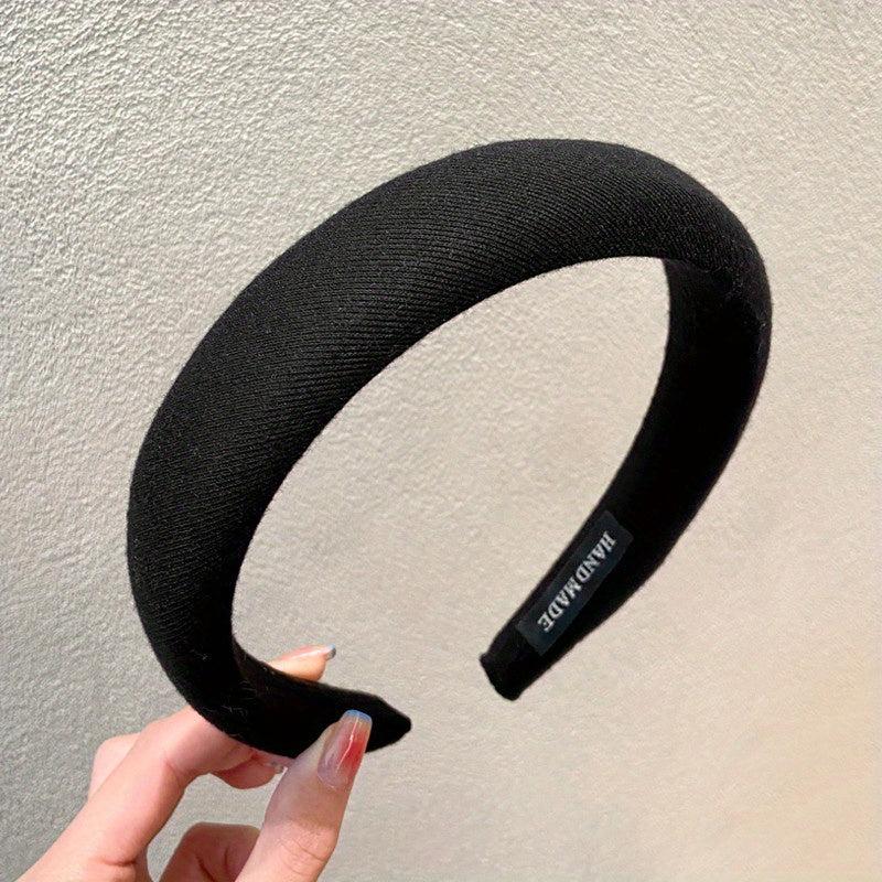 Solid Wide Headband Vintage Elastic Hair Band