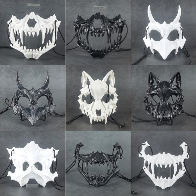 Skull Wolf Shape Mask Tigers Wolf Skull Half Face Mask Halloween Cosplay Costume