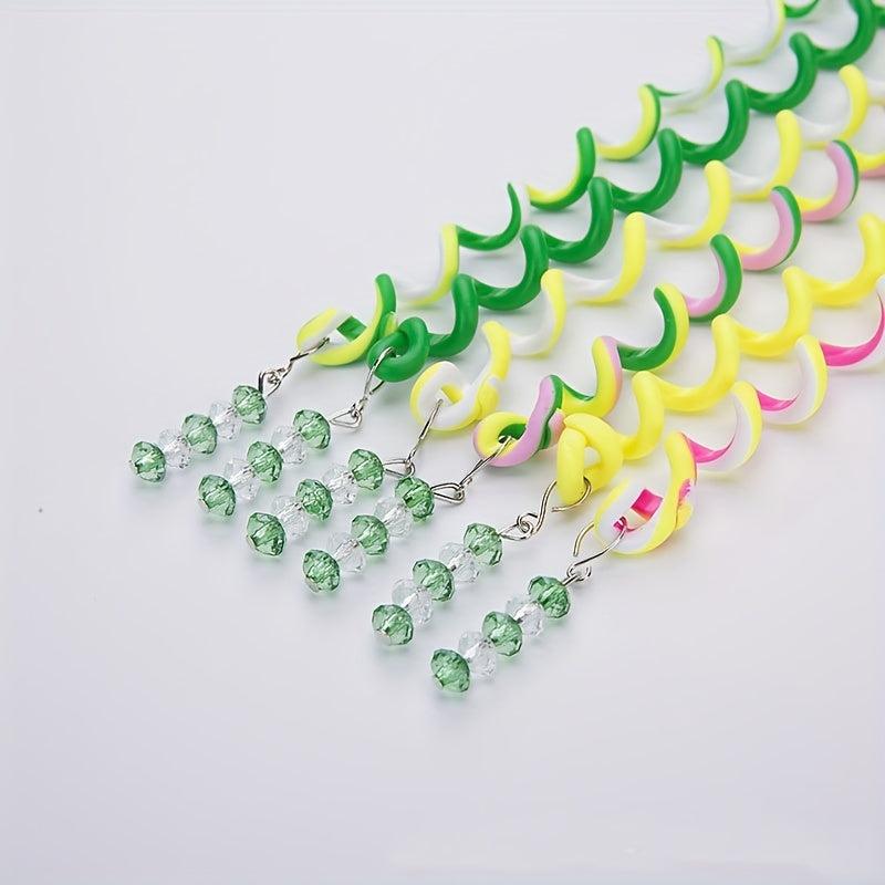 12pcs Braided Twist Curly Hair Rope Phone Cord Headdress