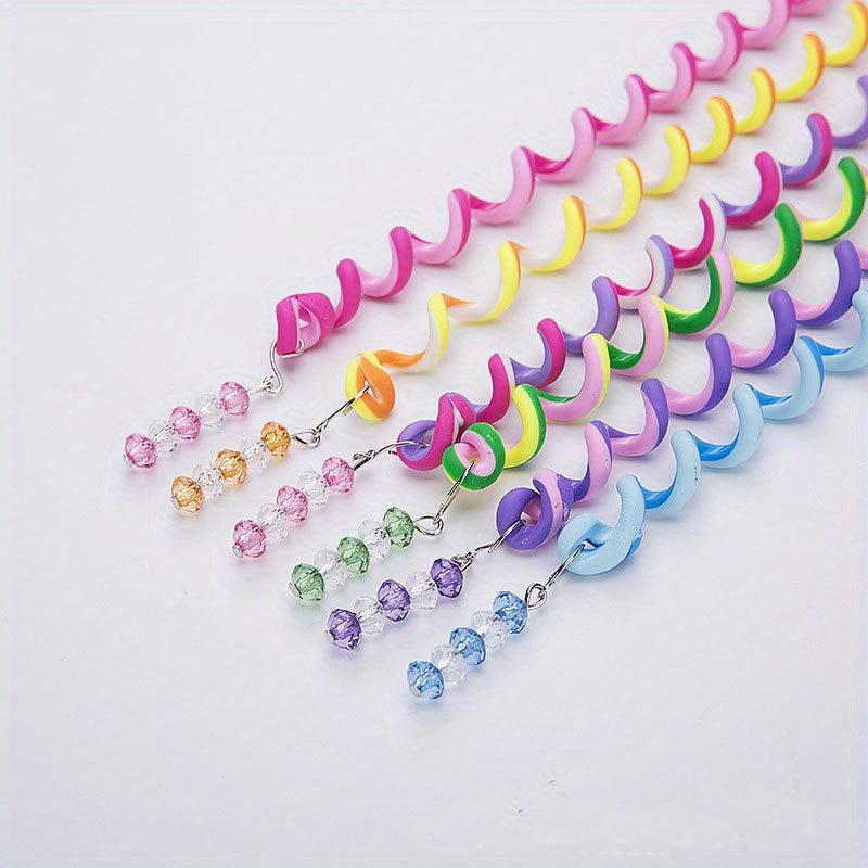 12pcs Braided Twist Curly Hair Rope Phone Cord Headdress
