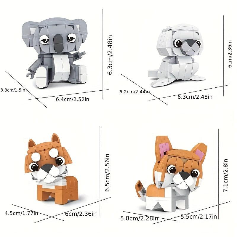 100pcs Animal Building Blocks Set - Koala Sea Lion Flamingo Models