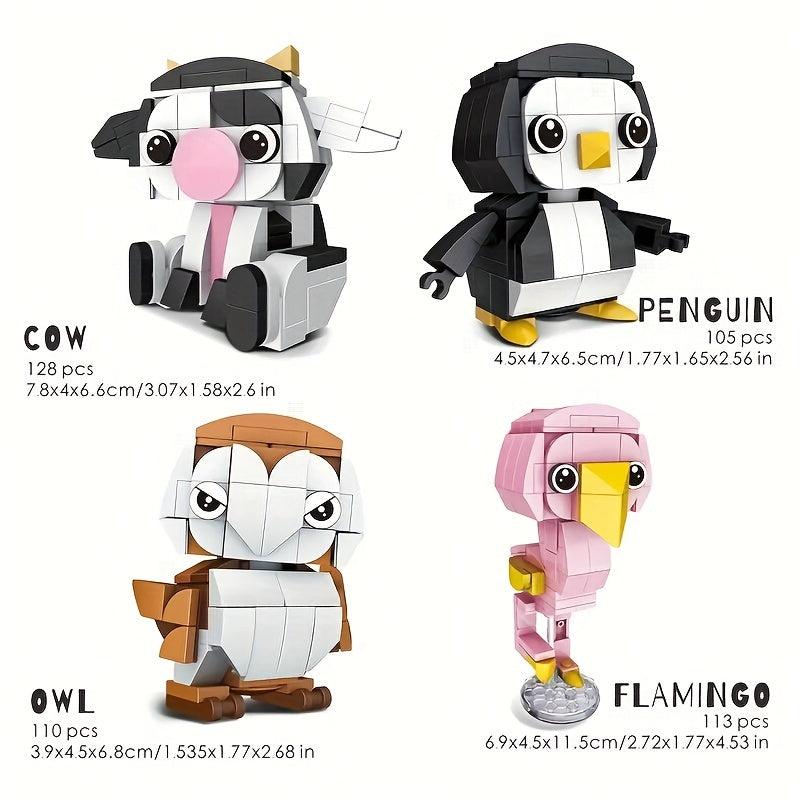 100pcs Animal Building Blocks Set - Koala Sea Lion Flamingo Models