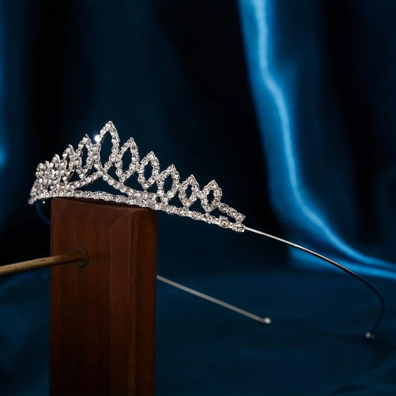 1pc Silver Rhinestone Hair Crown Bride Wedding Tiara