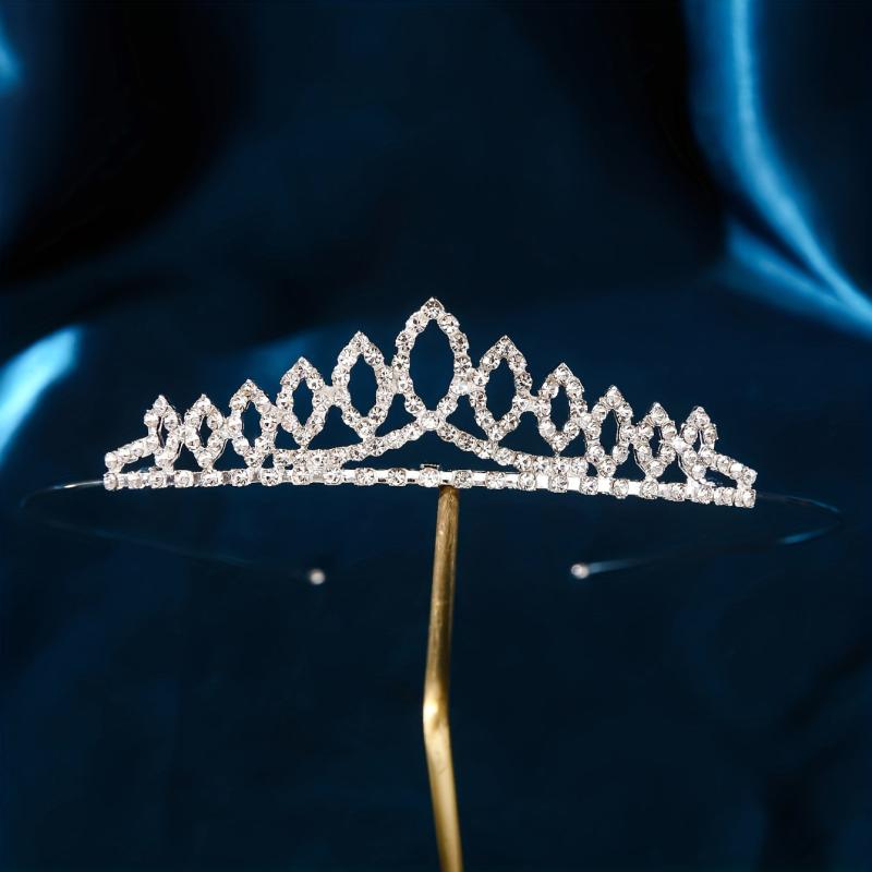 1pc Silver Rhinestone Hair Crown Bride Wedding Tiara
