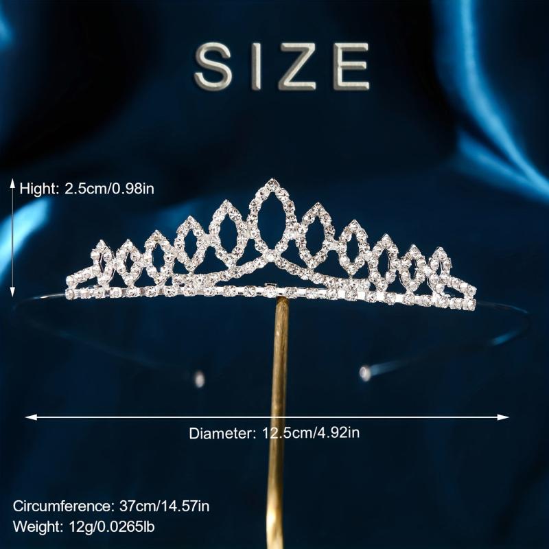 1pc Silver Rhinestone Hair Crown Bride Wedding Tiara