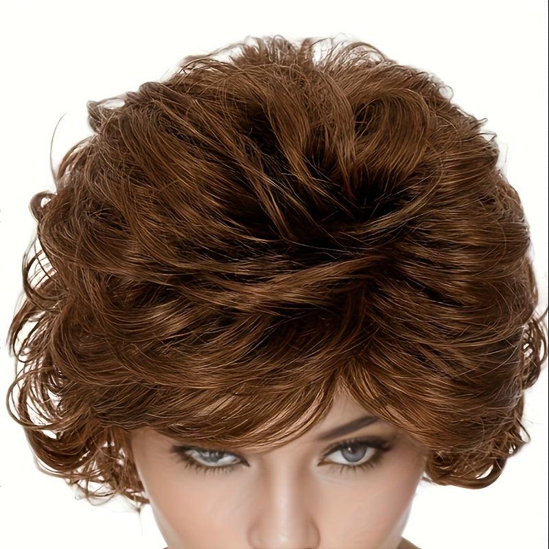 Short Women's Loose Wave Layered Wig High Temp Synthetic Fiber Wig