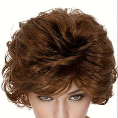 Short Women's Loose Wave Layered Wig High Temp Synthetic Fiber Wig