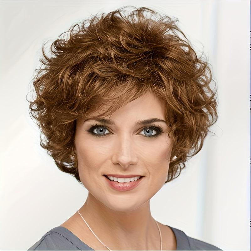 Short Women's Loose Wave Layered Wig High Temp Synthetic Fiber Wig