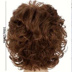 Short Women's Loose Wave Layered Wig High Temp Synthetic Fiber Wig