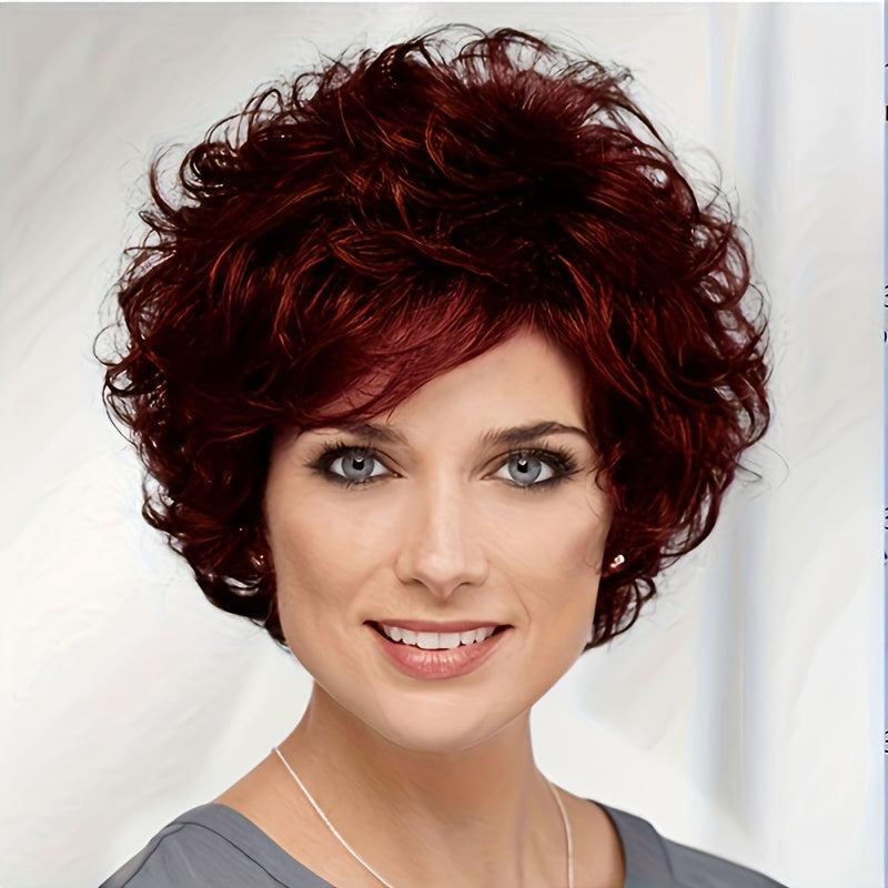 Short Women's Loose Wave Layered Wig High Temp Synthetic Fiber Wig