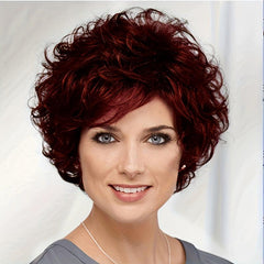 Short Women's Loose Wave Layered Wig High Temp Synthetic Fiber Wig