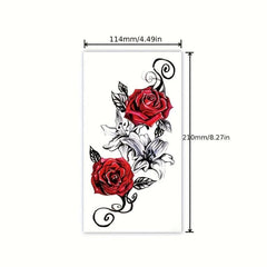 Rose Patterned Tattoo Stickers Waterproof Long Lasting