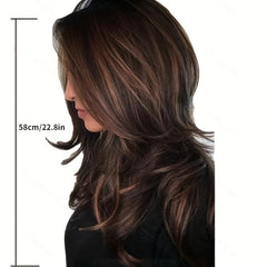 Long Gradient Gray Blonde Women's Wig Synthetic Layered Wig With Bangs